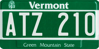 VT license plate ATZ210