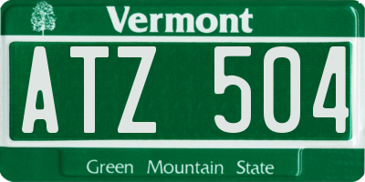 VT license plate ATZ504