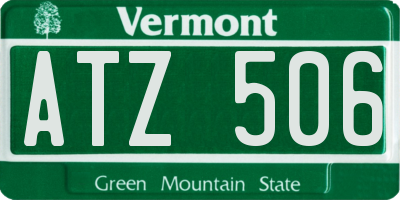 VT license plate ATZ506