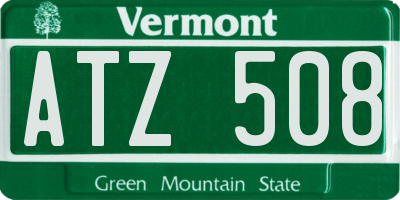 VT license plate ATZ508