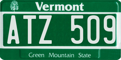 VT license plate ATZ509