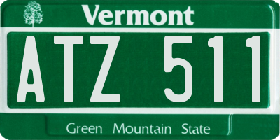 VT license plate ATZ511