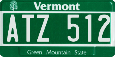 VT license plate ATZ512