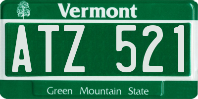 VT license plate ATZ521