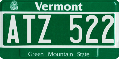 VT license plate ATZ522
