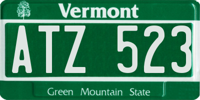 VT license plate ATZ523