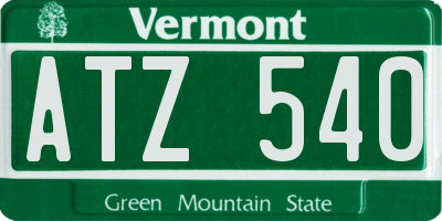 VT license plate ATZ540