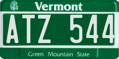VT license plate ATZ544