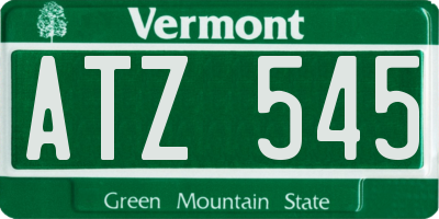 VT license plate ATZ545
