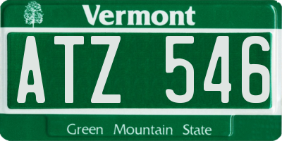 VT license plate ATZ546