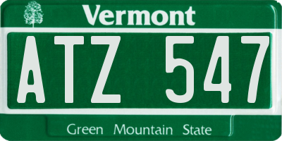 VT license plate ATZ547