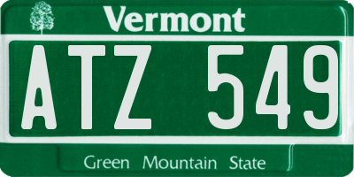 VT license plate ATZ549