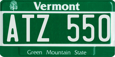 VT license plate ATZ550