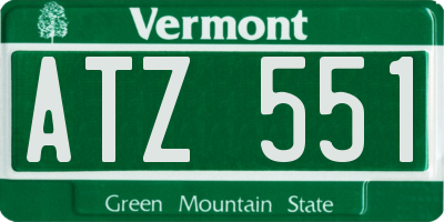 VT license plate ATZ551