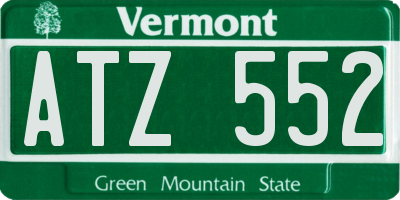 VT license plate ATZ552