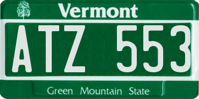 VT license plate ATZ553
