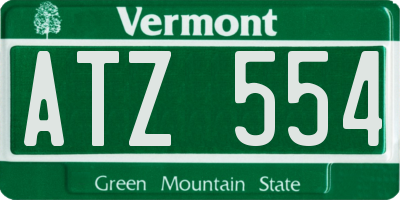 VT license plate ATZ554