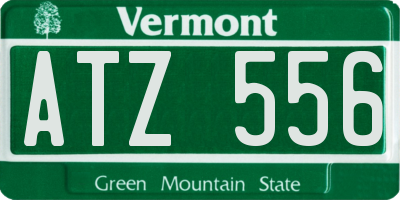 VT license plate ATZ556