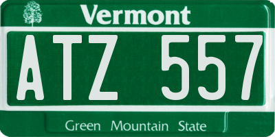 VT license plate ATZ557