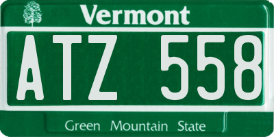 VT license plate ATZ558