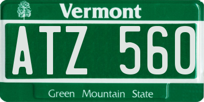VT license plate ATZ560