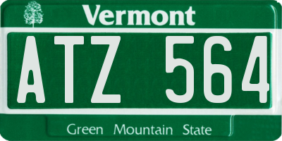 VT license plate ATZ564