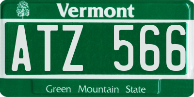 VT license plate ATZ566