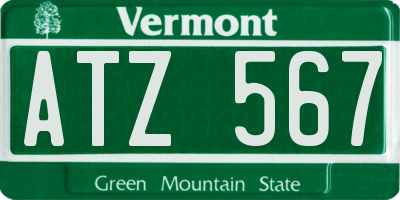 VT license plate ATZ567