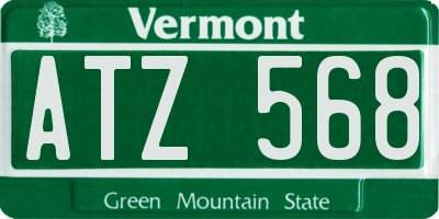 VT license plate ATZ568