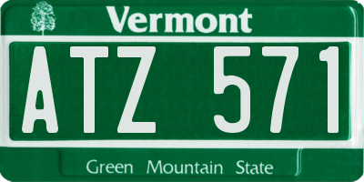 VT license plate ATZ571