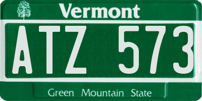 VT license plate ATZ573