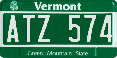 VT license plate ATZ574