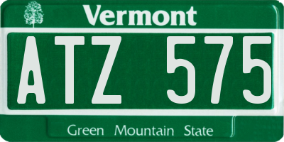 VT license plate ATZ575