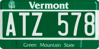 VT license plate ATZ578