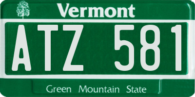VT license plate ATZ581