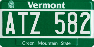 VT license plate ATZ582