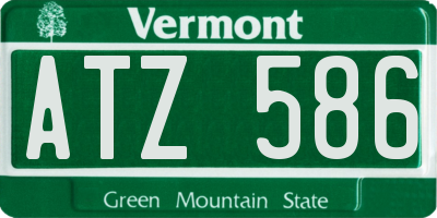 VT license plate ATZ586