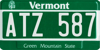 VT license plate ATZ587