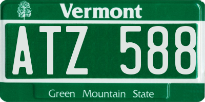 VT license plate ATZ588