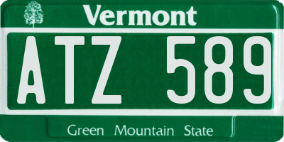 VT license plate ATZ589