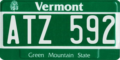 VT license plate ATZ592