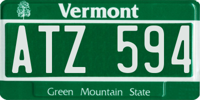 VT license plate ATZ594