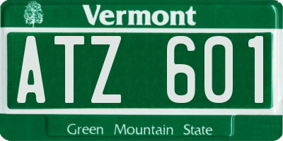 VT license plate ATZ601