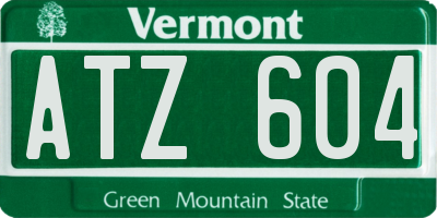 VT license plate ATZ604