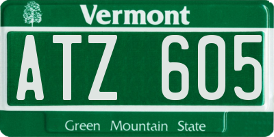 VT license plate ATZ605