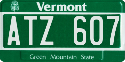VT license plate ATZ607