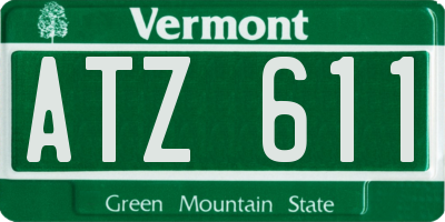 VT license plate ATZ611