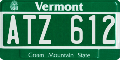 VT license plate ATZ612