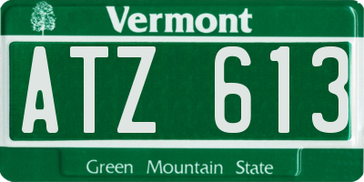 VT license plate ATZ613