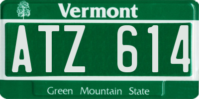 VT license plate ATZ614